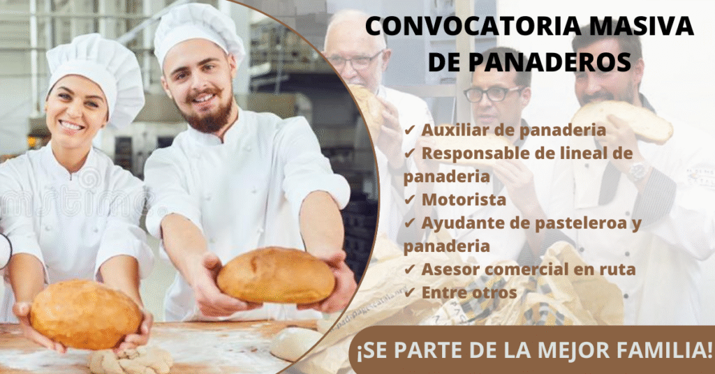 SE REQUIERE 13 PERSONALES PARA PANADERÍA / postula ya