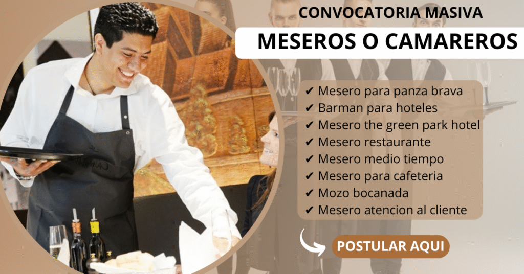 SE SOLICITA PERSONAL POR APERTURA DE RESTAURANTES +22 PERSONALES POSTULA YA
