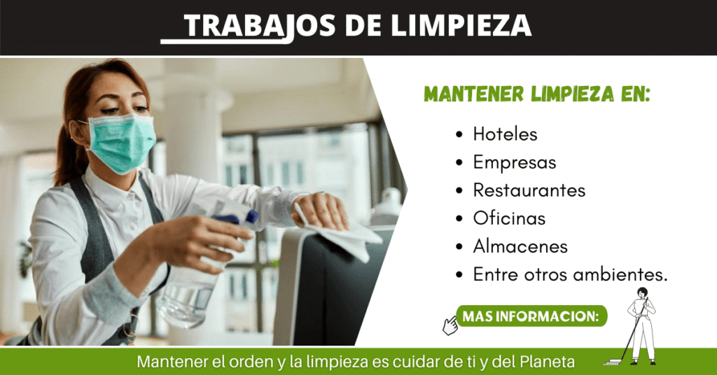 REQUERIMOS PERSONAL DE TRABAJO PARA EL AREA DE LIMPIEZA